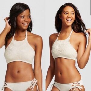 Cream Crochet Bikini Top